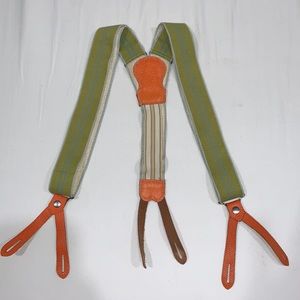 Police Brace green striped braces (suspenders)